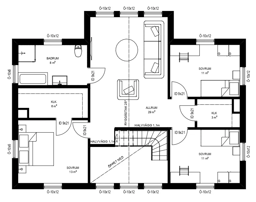 Planritning Villa Mossgård — Plan 2